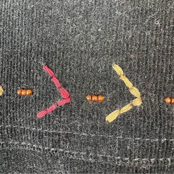 Carole Little Sport Azteca Corduroy Jacket Size 14 Black Beaded Native American - Picture 13 of 17